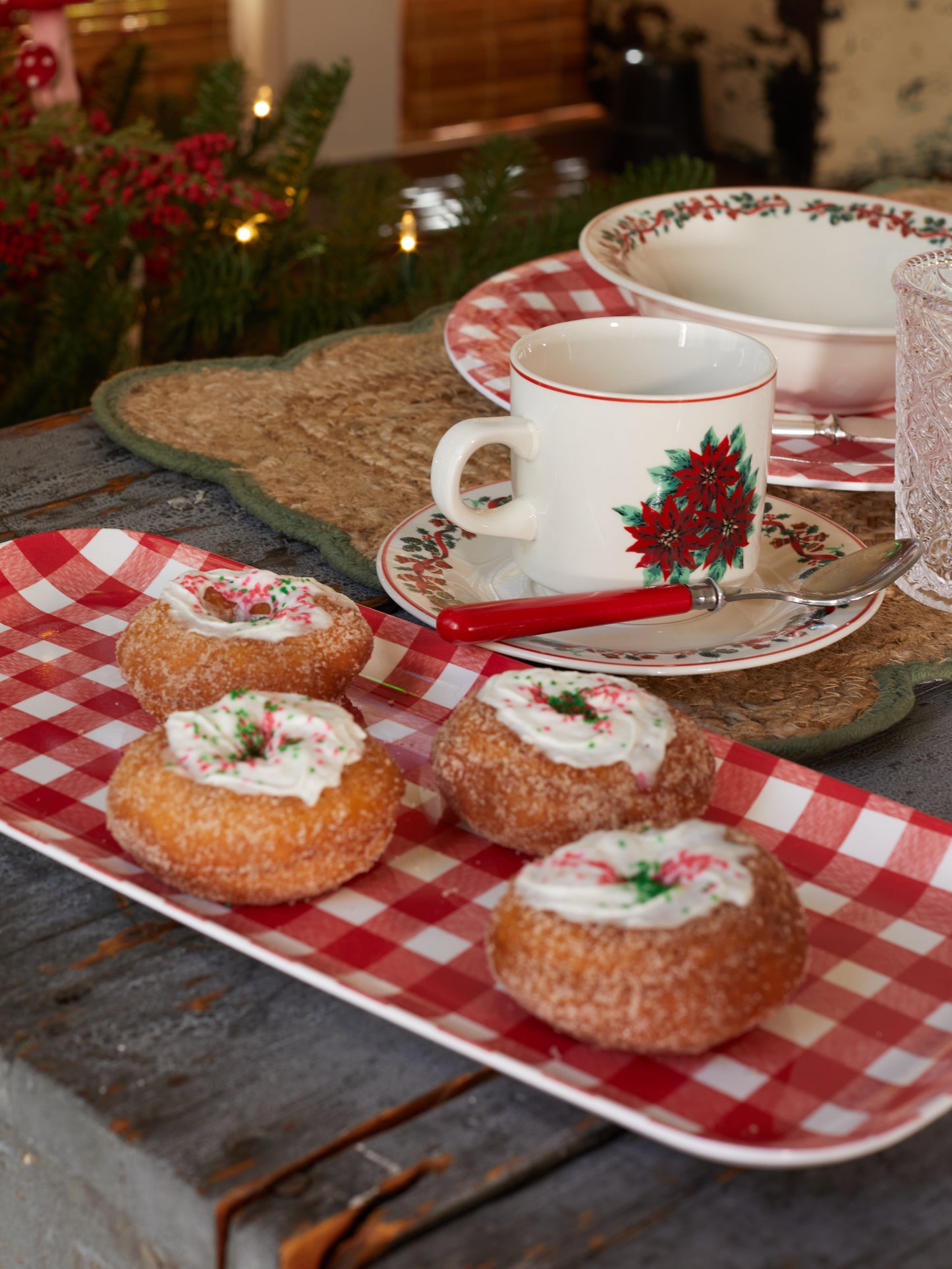 Gingham Platter, Star Dish, & Spreader
