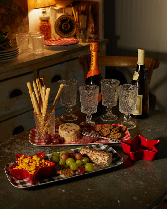 Gingham Platter, Star Dish, & Spreader